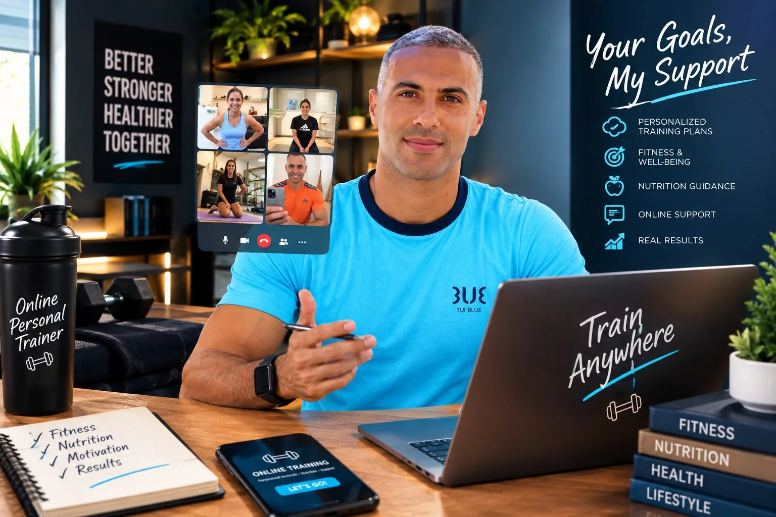 Wael coaching clients in a live online video session